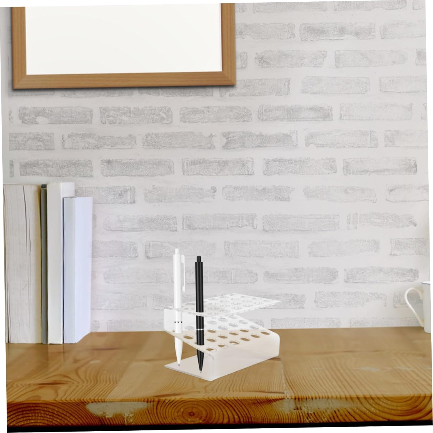 HOMOBABE Clear Acrylic Pen Storage Holder with Desk Stand Organizer for Pencil Display Stylish Multipurpose Pen Cup for Home Office and School Accessories image number 4