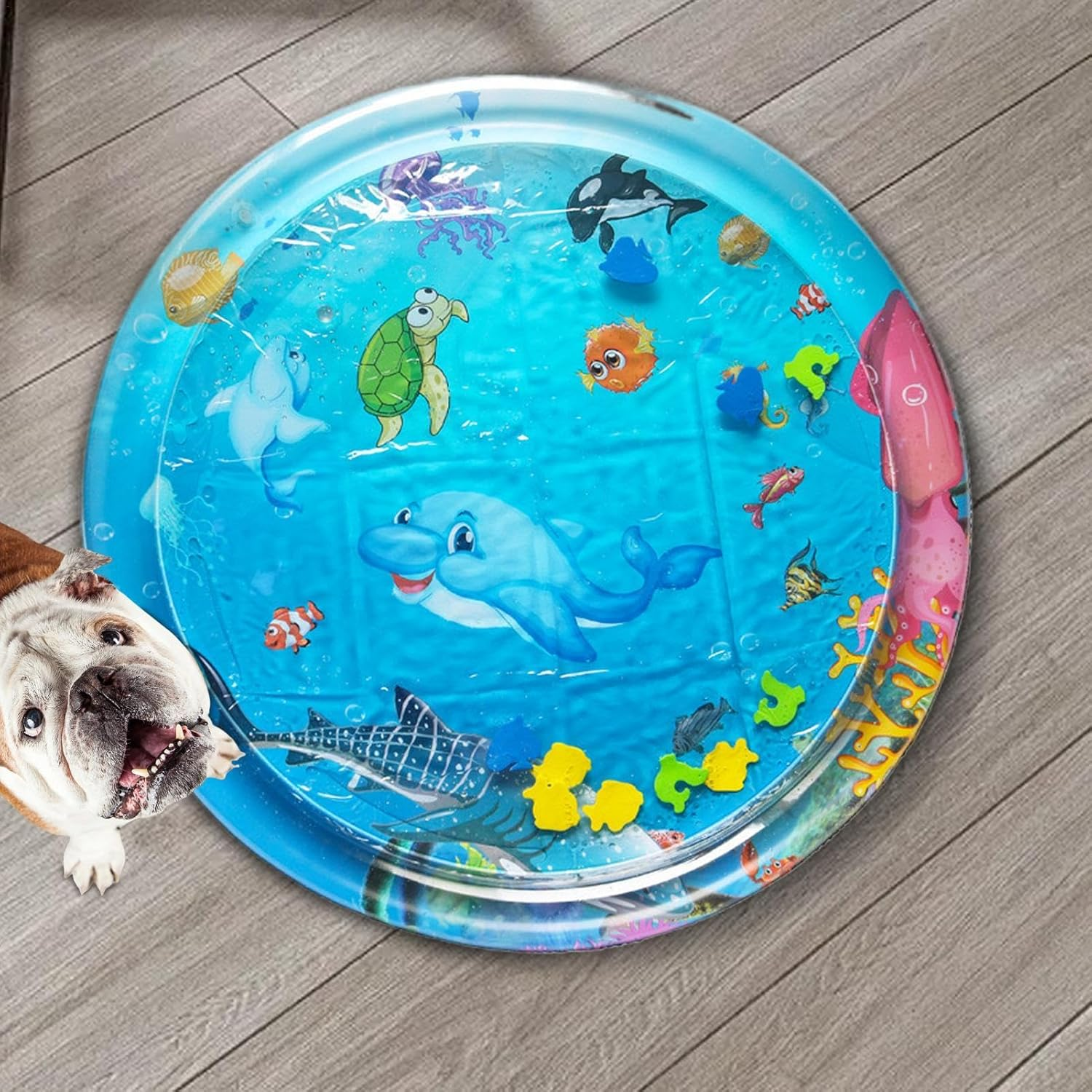 Cat Sensory Water Playmat - Multipurpose Cartoon Water Mat,Dogs Cats Portable Mat, Cute Interactive Toys for Puppies, Kittens image number 3