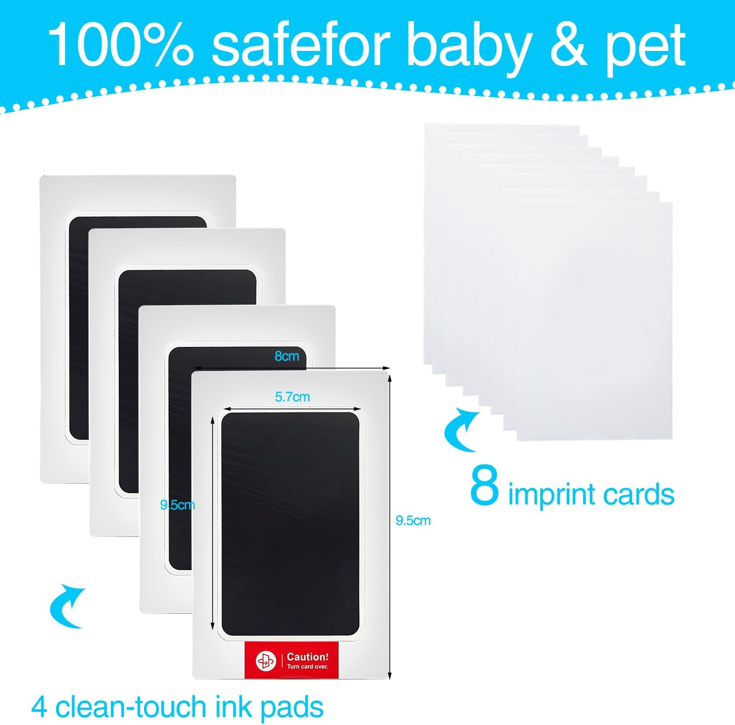 4 Hand and Footprint Kit Footprint Kit- Ink Pad for Baby Hand and Footprints-Pet Paw Print Kit Baby Foot Printing