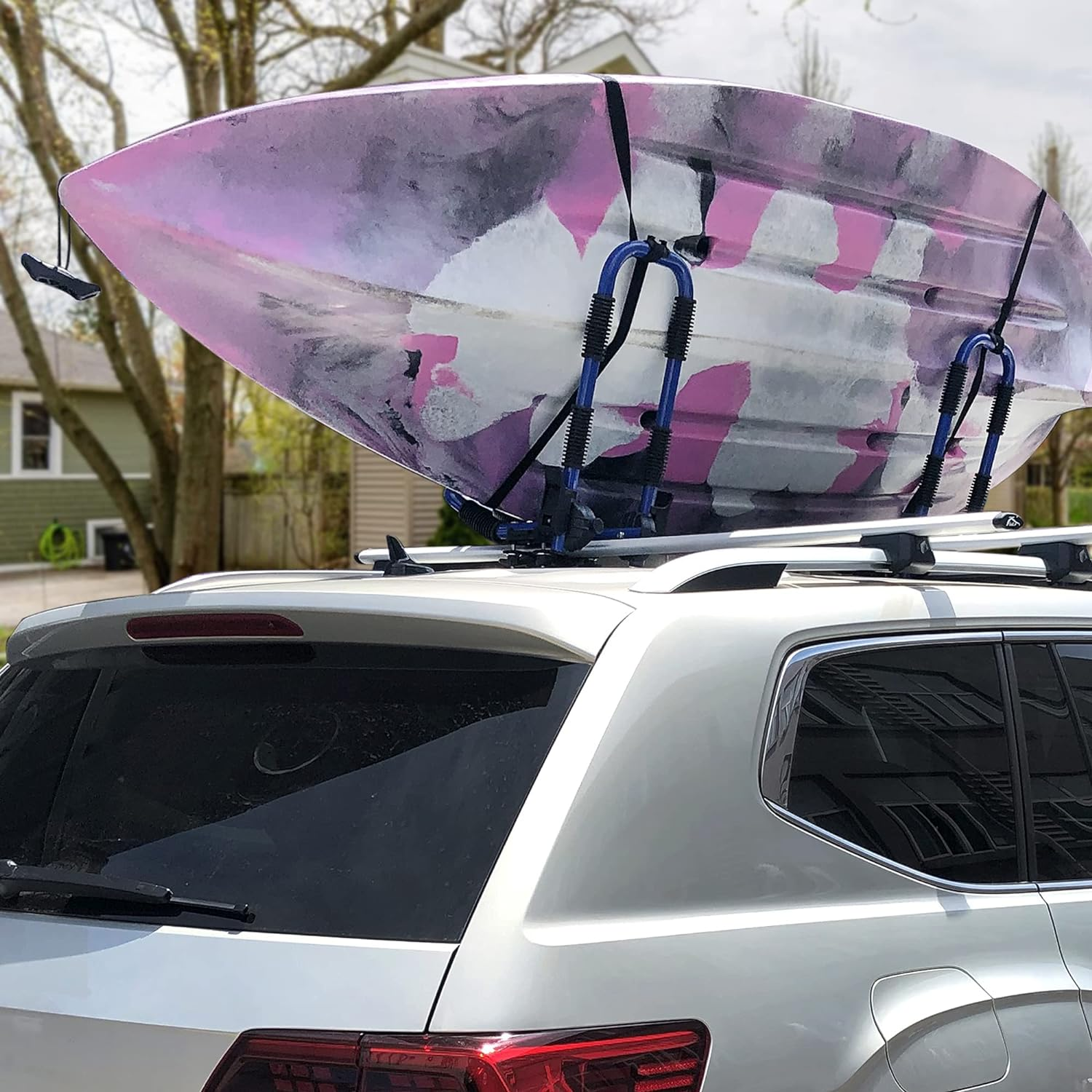Kayak Roof Rack, J-Style Folding Kayak Racks for Car SUV Roof Rack-Blue image number 5