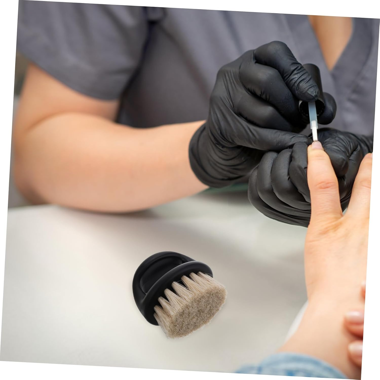 PLAFOPE 2Pcs Professional Nail Care Tools Fingernail Brush Cleaner Soft Bristle Nail Art Dust Brush Versatile for Salon Home Use Portable image number 4