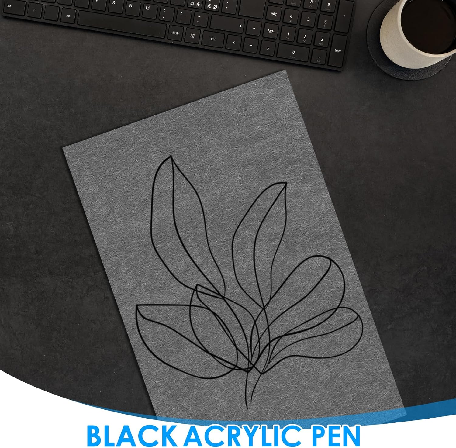 12 Pcs Black Permanent Marker Pen, Acrylic Gel Painting Pen for Glass Stone Rock Ceramic Wood Tire Fabric Metal Carton Mobile Phone Case, Water Based Waterproof Quick-Drying Strong-Coverage image number 5