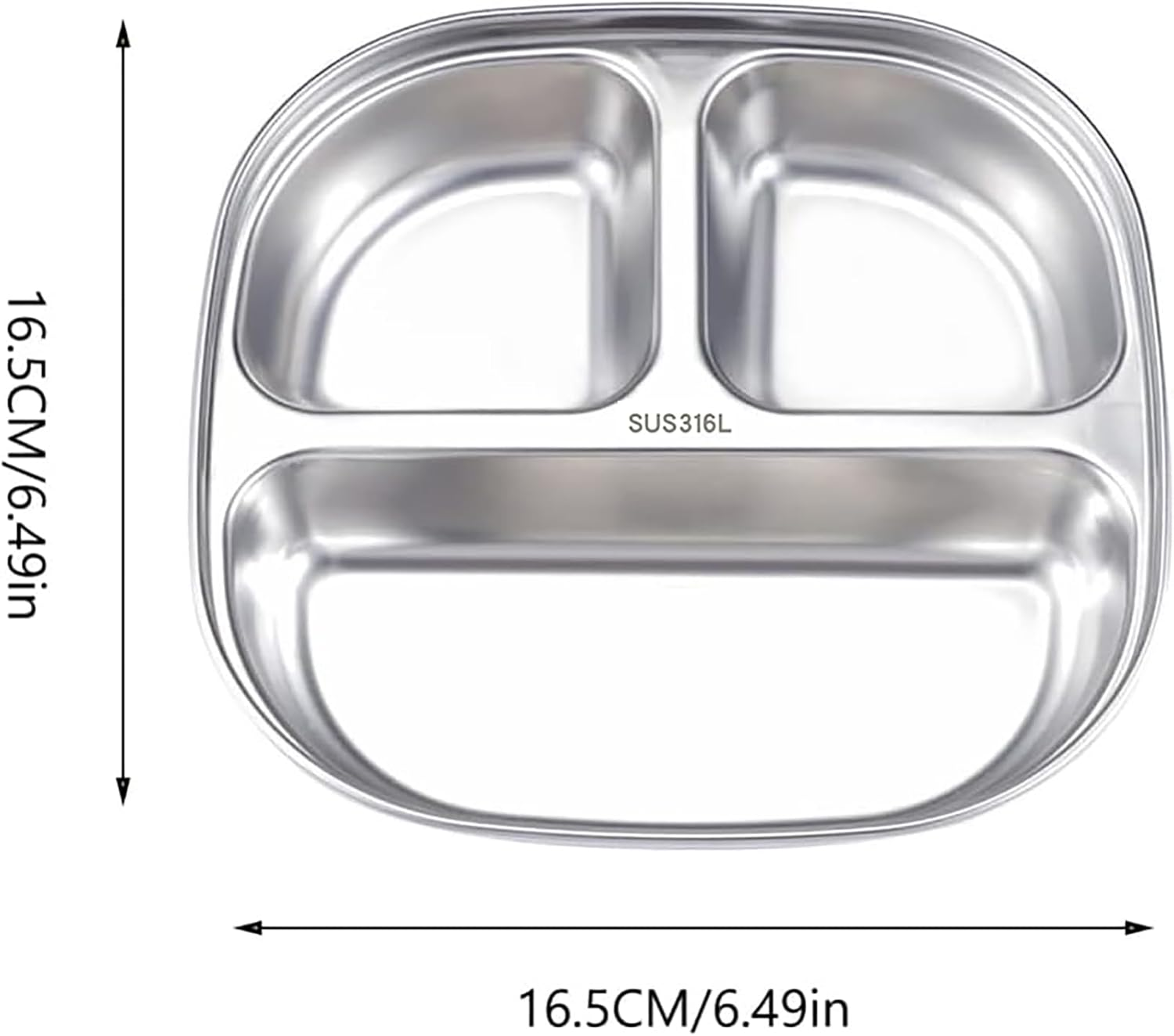 Stainless Steel Baby Plate, Stainless Baby Suction Plates Reusable Stainless Steel Kids Plates for Toddler Feeding Supplie, Dishwasher Safe (Kid'S Plate) image number 2