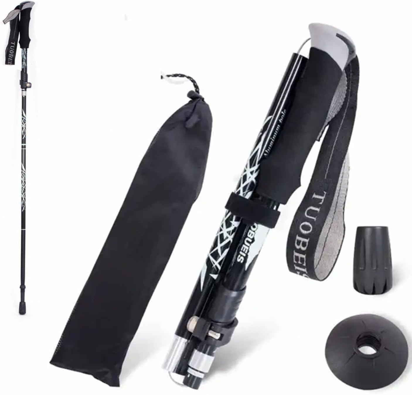 Trekking Poles Collapsible Hiking Poles for Men Women Upgraded Thickened Aircraft-Grade Aluminum Alloy Trekking Sticks with Quick Lock System,Telescopic & Foldable,Ultralight for Hiking,Camping