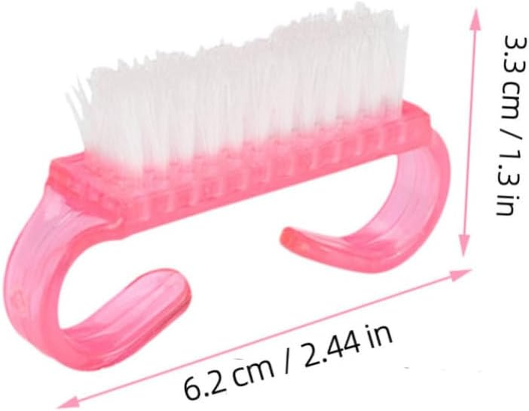 PACKOVE 12Pcs Nail Art Dust Brush Hand Grip Nail Cleaning Manicure Supplies for Fingernail Cleaning Small Plastic for Manicure image number 2
