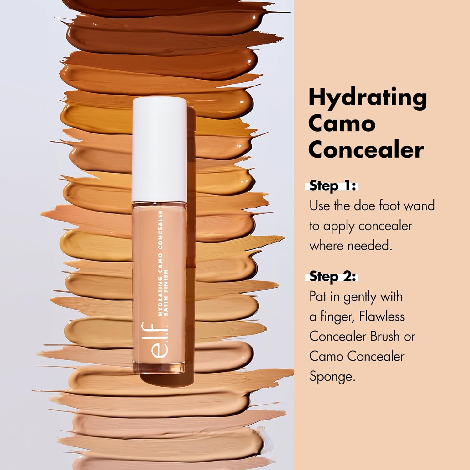 E.L.F. Hydrating Camo Concealer, Covers Blemishes & Under-Eye Circles, Full-Coverage & Delivers a Satin Finish, Vegan & Cruelty-Free, Fair Warm image number 2