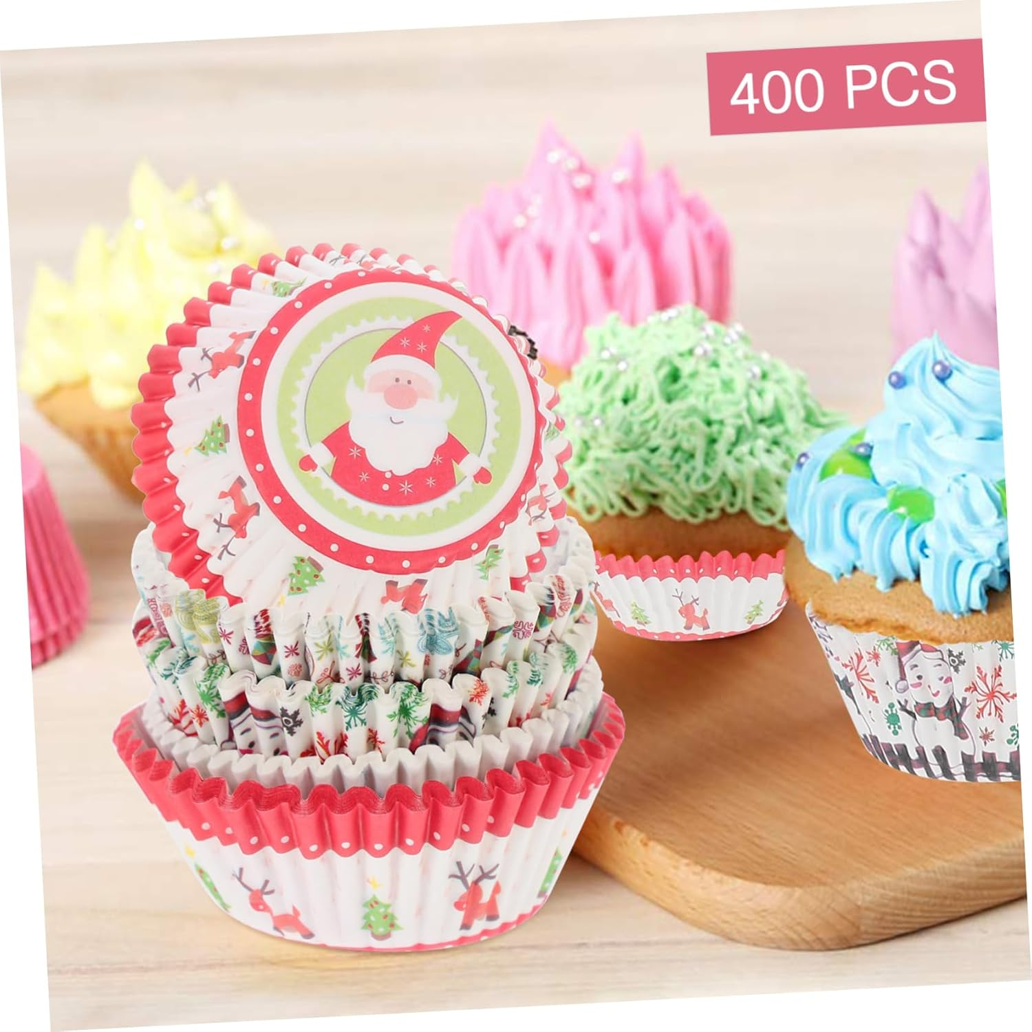 Cake Baking Cups 400Pcs Decorative Paper Moulds Strong Sturdy Non-Deformable Easy to Use Great for Occasions image number 5