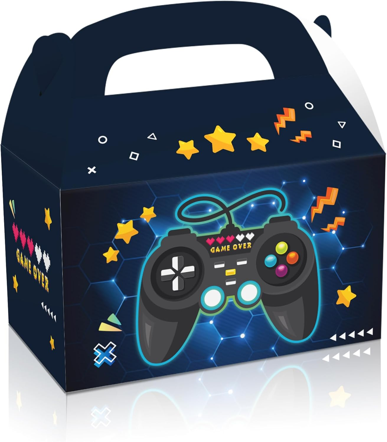 WODJR 24Pcs Video Game Candy Boxes Video Game Party Decorations Video Game Gift Boxes Video Game Party Favor Boxes Treat Boxes for Video Game Party Supplies Gamer Level up Party Decorations (Blue) image number 5