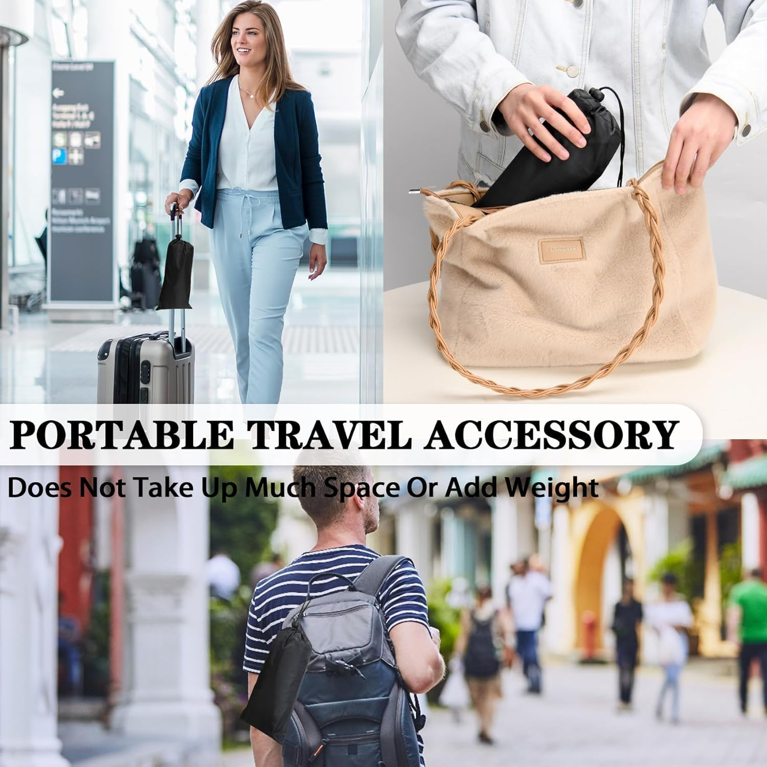 New Airplane Foot Rest,Portable Travel Footrest Flight Carry-On Footrest Adjustable Height Foot Rest Travel Accessories Footrests Hammock,Black