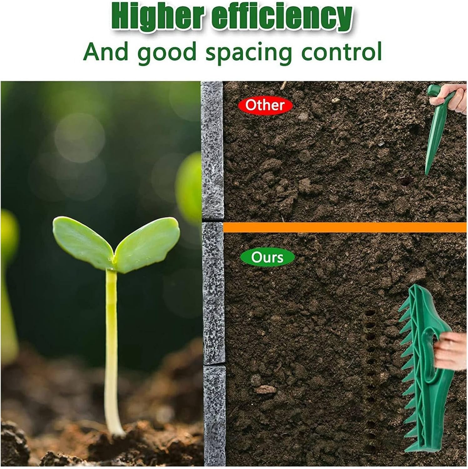 Seed Spacer Tool, Sowing Seeds Dispenser, 12 Holes Seed in Soil Digger Planter, Increase Efficiency Garden Sowing Spacer with Adjustable Seeder Dispenser for Planting Seeds, Garden image number 5