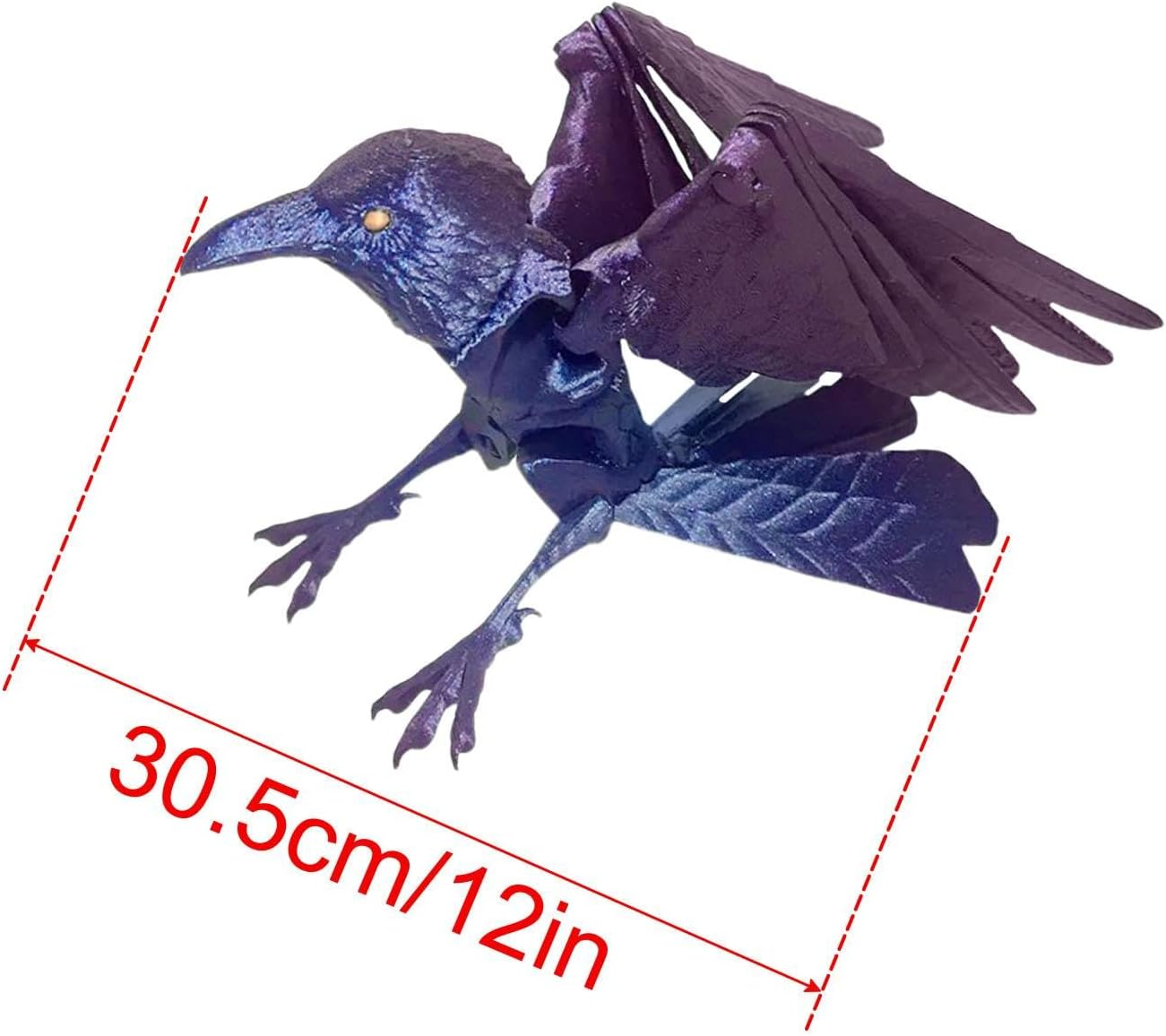 On Skull, with Skull Stand - Crow on Skull Halloween Gothic Statue Skeleton Figure | Bird Sitting on Skeleton Statue. Exquisite on Skeleton Figure for Festivals image number 3