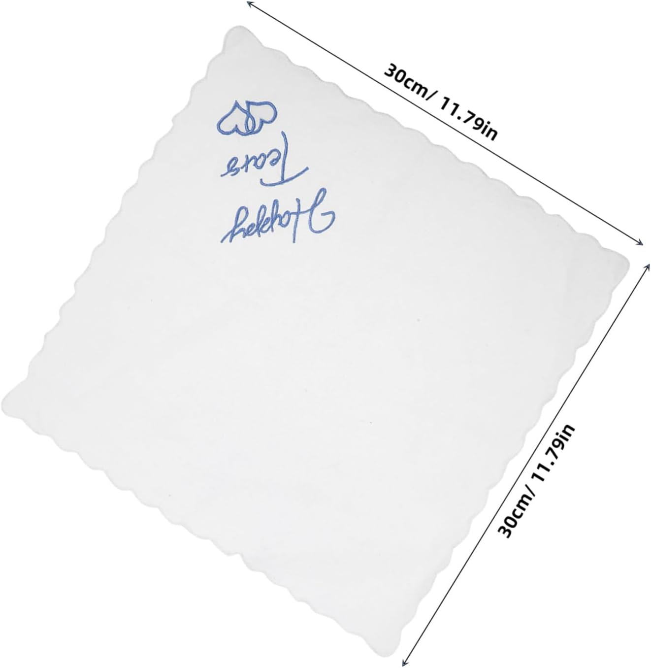 FOMIYES 4Pcs Wedding Handkerchief Happy Tears Embroidered Blue Handkerchiefs Mothers Bride Groom Mother Present Elegant Wedding Accessory