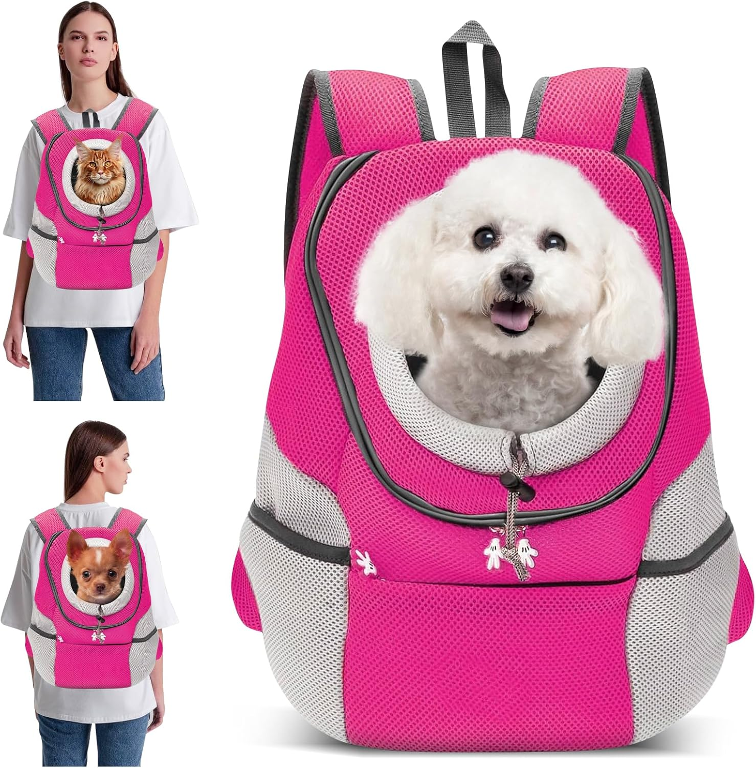 PETCUTE Pet Carrier Backpack Dog Carrier Backpack Puppy Carrier Bag Pet Travel Bags Airline Approved for Bike Hiking Outdoor