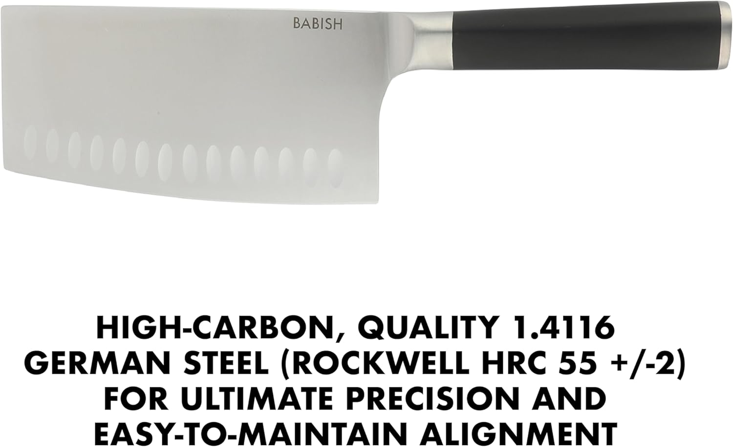 Babish High-Carbon 1.4116 German Steel 6.5 Inch Full Tang, Forged Cleaver Kitchen Knife image number 3