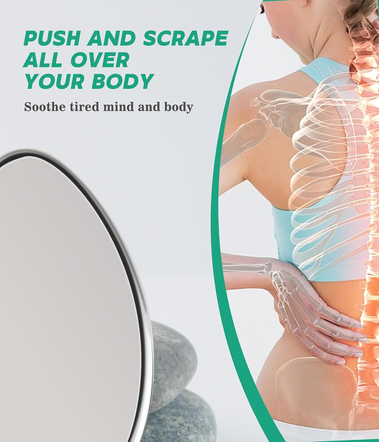 Stainless Steel Gua Sha Stainless Steel Guasha Metal Gua Sha Facial Tools Massage Guasha Tool for Face Gua Sha Tool Gua Sha Stone Massager Gua-Sha Face Sculpting Tool Body (Stainless Steel Gua Sha) image number 6