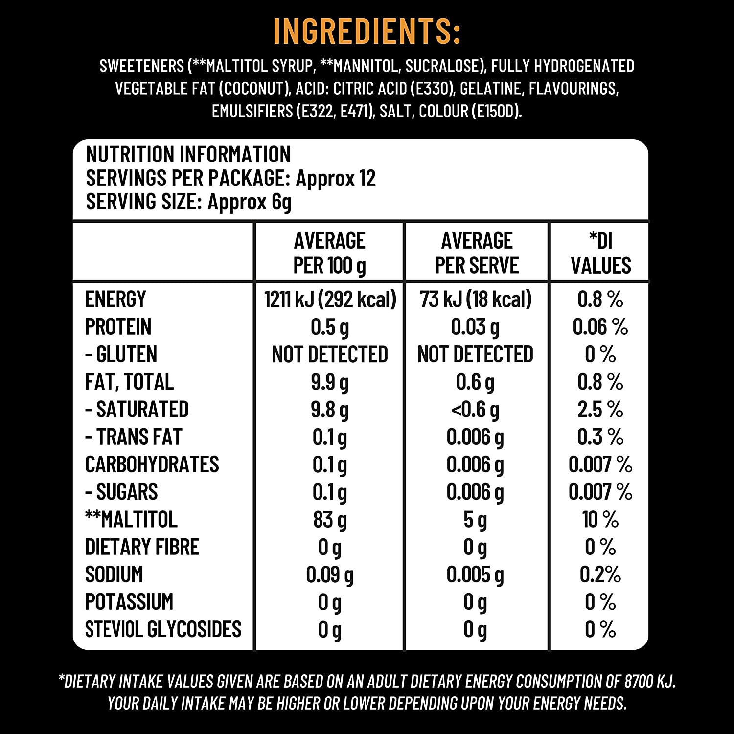 Sugarless Confectionery Caramel Mix Chews 70 G
