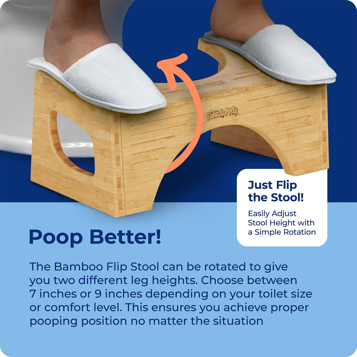 Squatty Potty the Flip Bamboo Toilet Stool - White image number 4