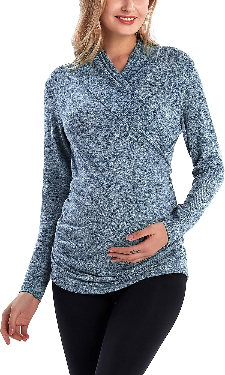MOMOOD Women'S Maternity Long Sleeve Shirt Top Pregnancy Fashionable Sweater