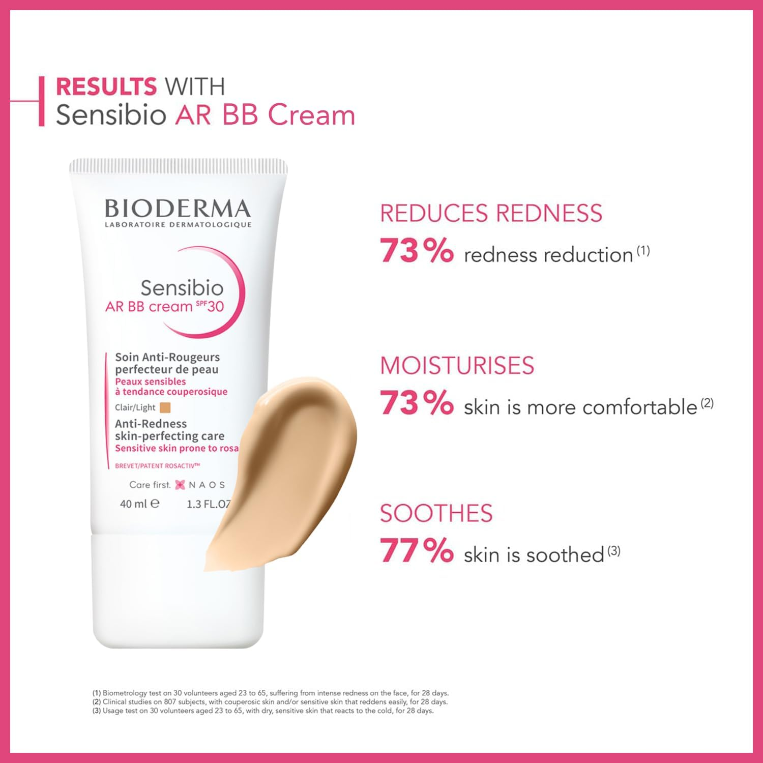 Bioderma - Sensibio - AR Cream BB Cream SPF 30 - Anti-Redness Skin Perfecting Care Cream for Sensitive Skin, Rosacea, 40Ml image number 3
