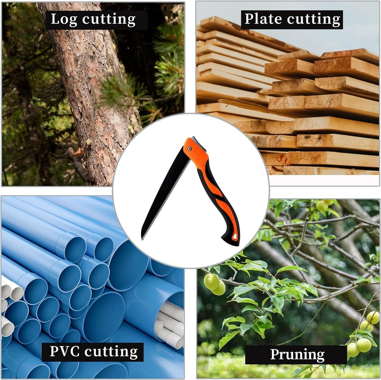 10 Inch Folding Saw, Quality Steel Tree Saw, Improved Hand Saw, Heavy Duty Pruning Saw, Foldable Wood Saw for Tree Trimming, Camping, Wood Cutting, Gardening Work,Pruning with 3-Side Razor Teeth image number 5