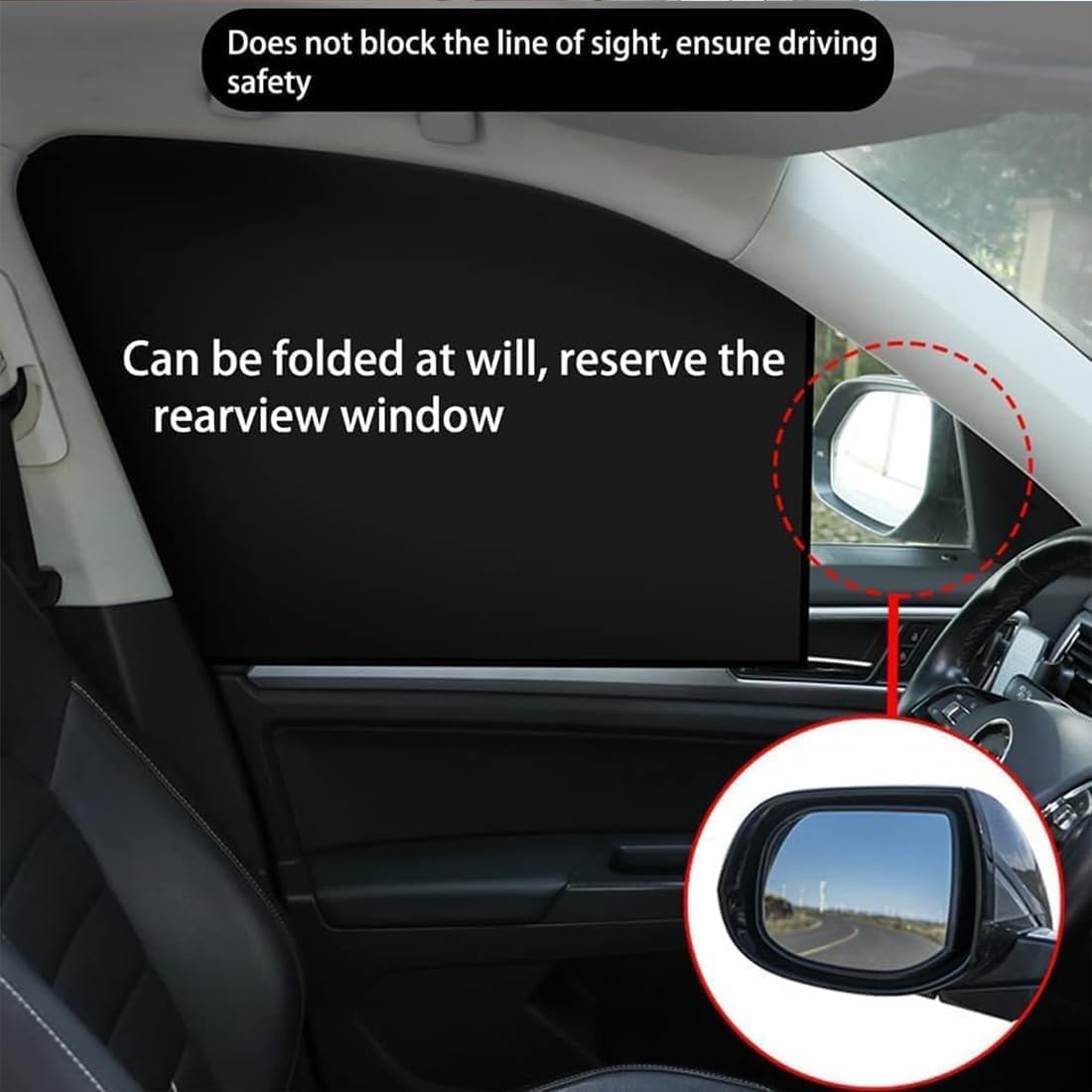 Car Sun Shade,Car Window Shade,Foldable Magnetic Car Side Window Sun Shade and UV Protection Privacy Window Cover（4Pcs,Black） image number 4