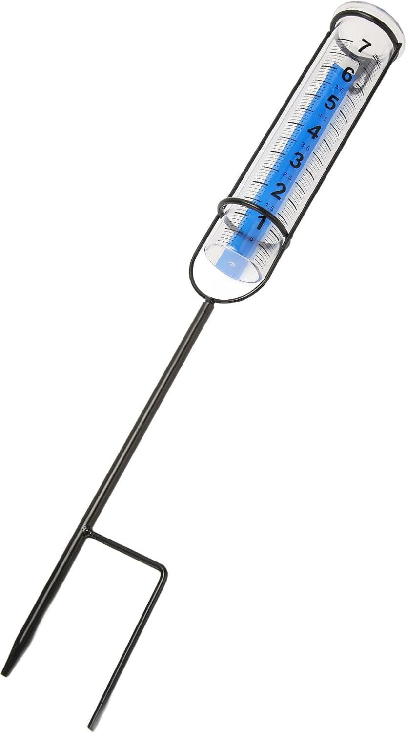 Domary Metal Stake Rain, Upgraded Design, Large Font Scale, Blue Metal Strip, Adjustable Height, Easy Installation, Sturdy Material with Detachable Tube, for Yard, Lawn, Garden Use image number 2