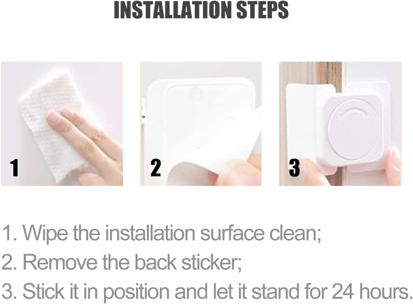 Cabinet Lock Latch - Baby Proofing Cabinet Locks for Child Safety for Cabinet Doors, Fridge, Drawers, Toilet Seat, Dishwasher, Cupboard - No Drilling with Strong Adhesive, 4-Pack, White image number 6