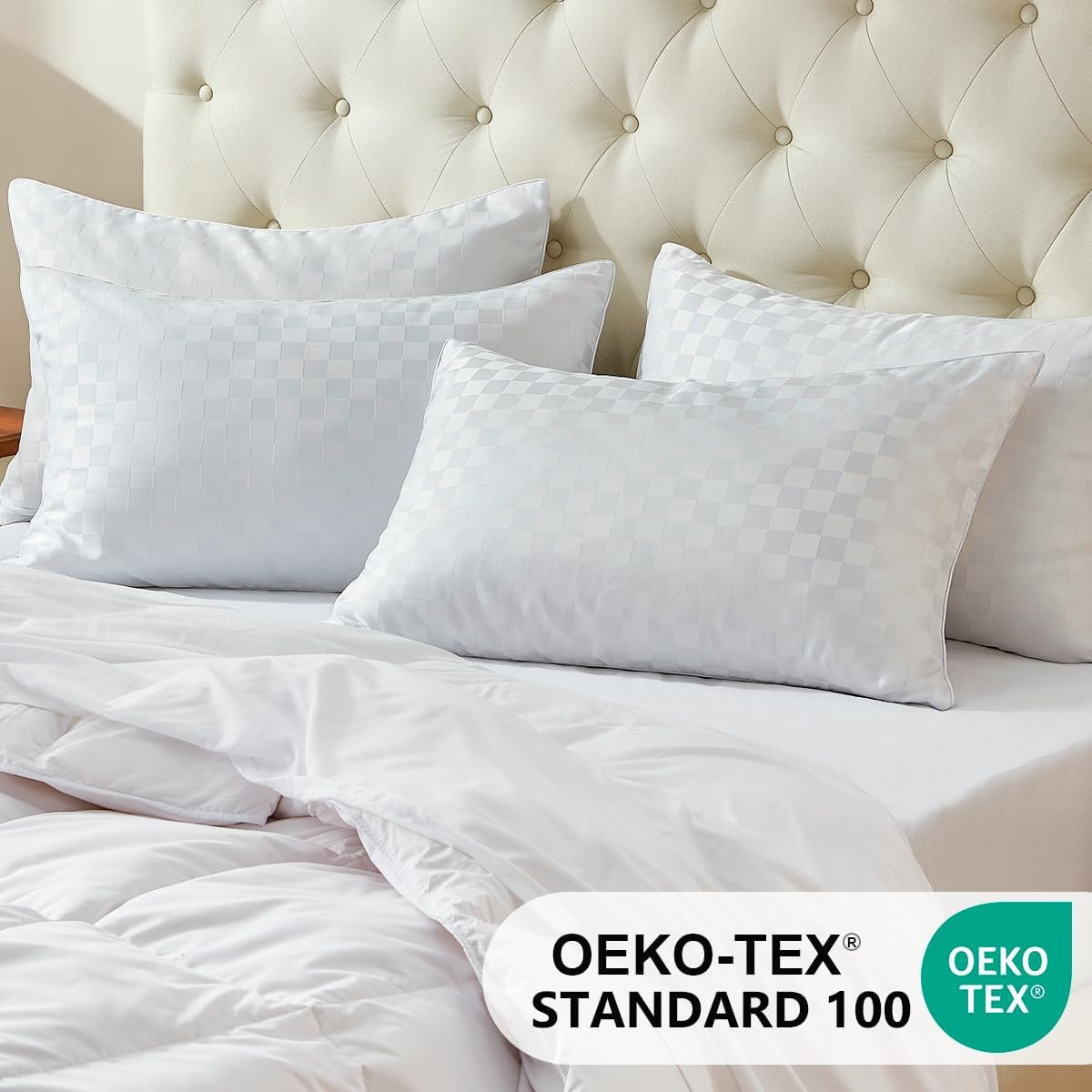 Swandream King Size Pillows 2 Pack, Soft and Skin Friendly down Alternative Pillow Set of 2 for Sleeping, Breathable Pillow for Back, Stomach or Side Sleepers, 20 * 36 Inches image number 2