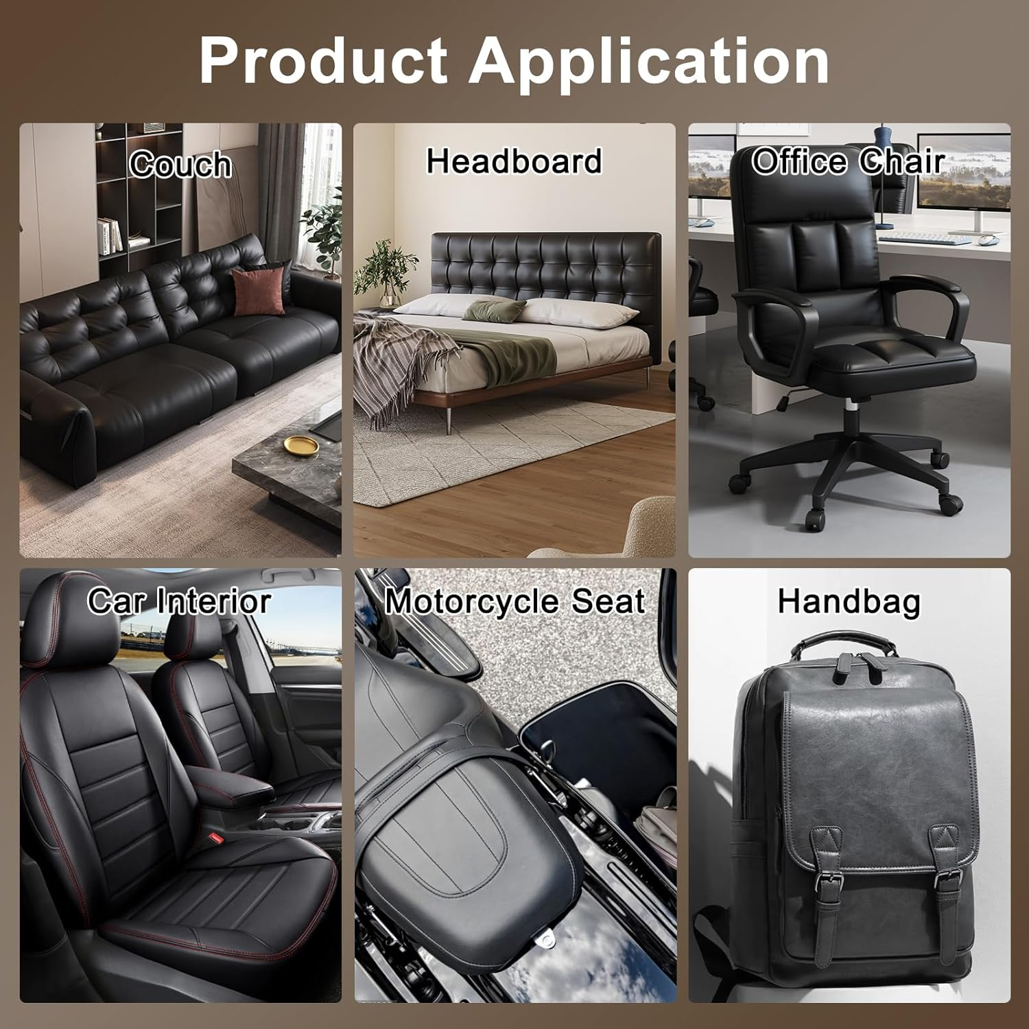 Vivva Leather Repair Tape, 137Cm X 50Cm Self-Adhesive Leather Repair Patch for Couch Furniture Sofas Car Seats, Advanced PU Vinyl Leather Repair Kit (Black) image number 3