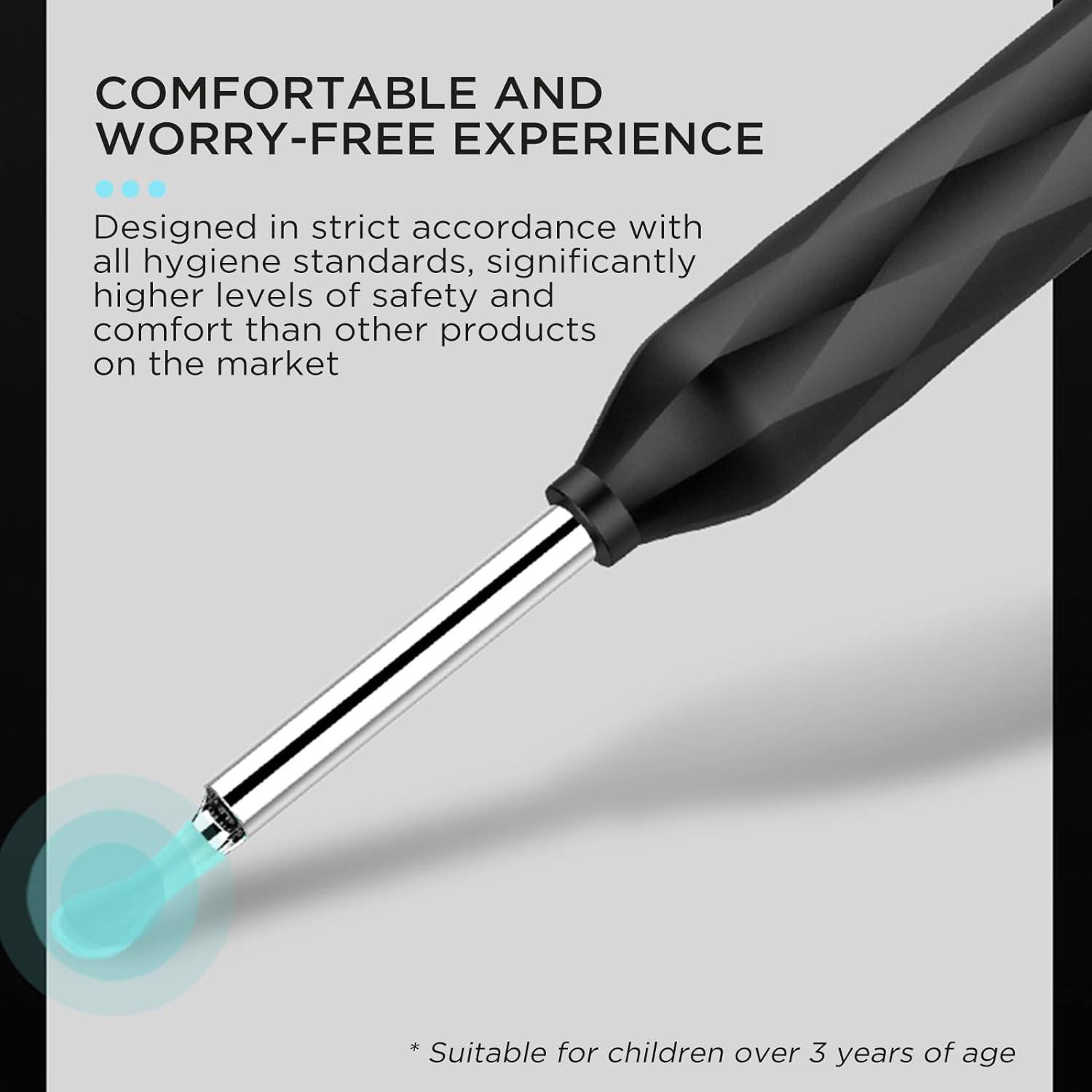 Viviendo Ear Wax Removal Endoscope, Earwax Remover Tool with Ear Camera HD, Clean & Pick Wax Kit, Tyoe-C Rechargeable Wifi Otoscope with 6 LED Lights, Ear Cleaner Scope - Black image number 3