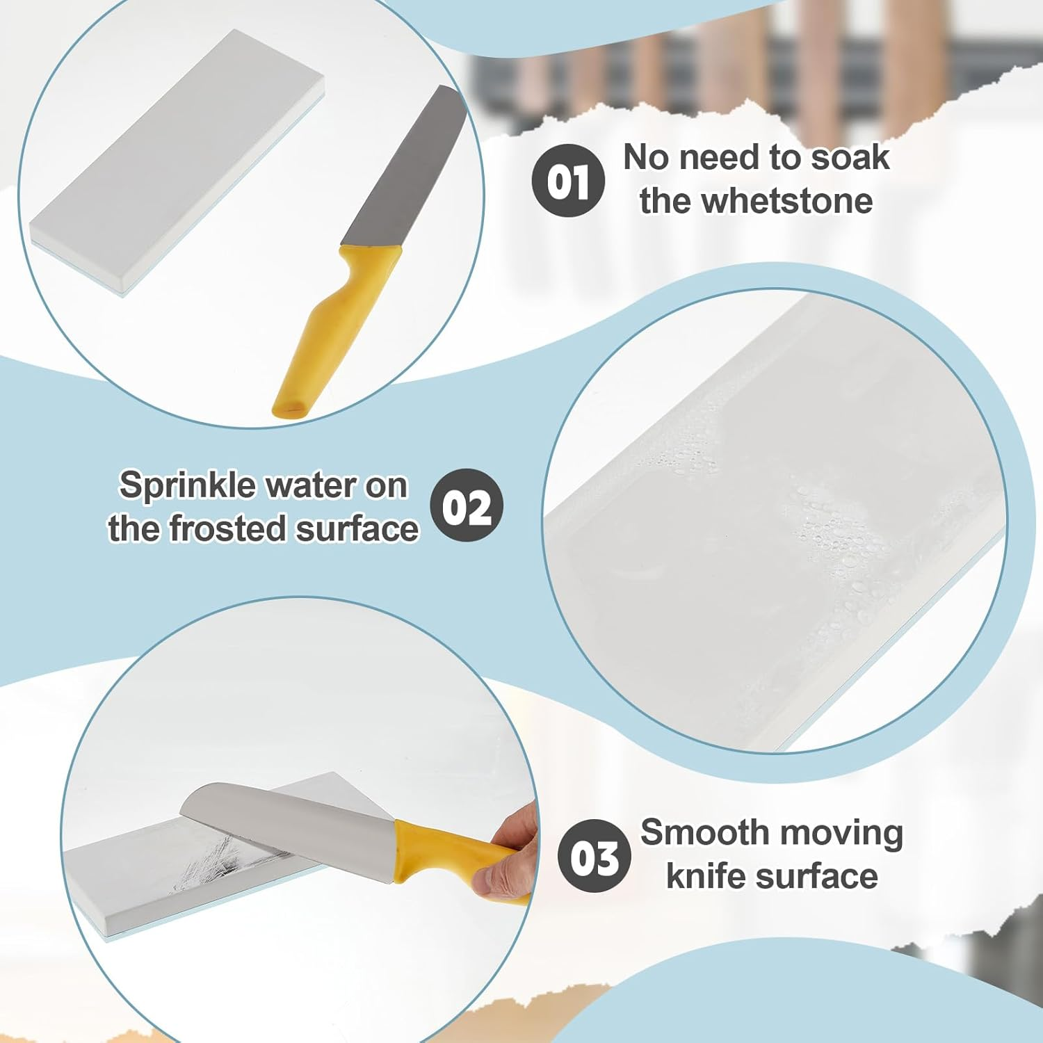 WILLBOND 15000# Glass Sharpening Stone 2 3/4" W X 8 3/4" L Whetstone Grit Single Side 0.2" Thick Wet Honing Knife Sharpener Oilstone