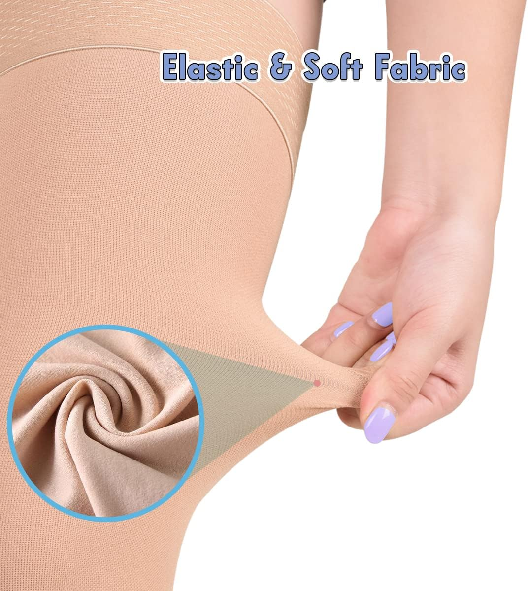 Medical Thigh High Compression Stockings Socks 15-20 Mmhg for Women & Men Firm Suppport Circulation with Silicone Dot Band image number 2