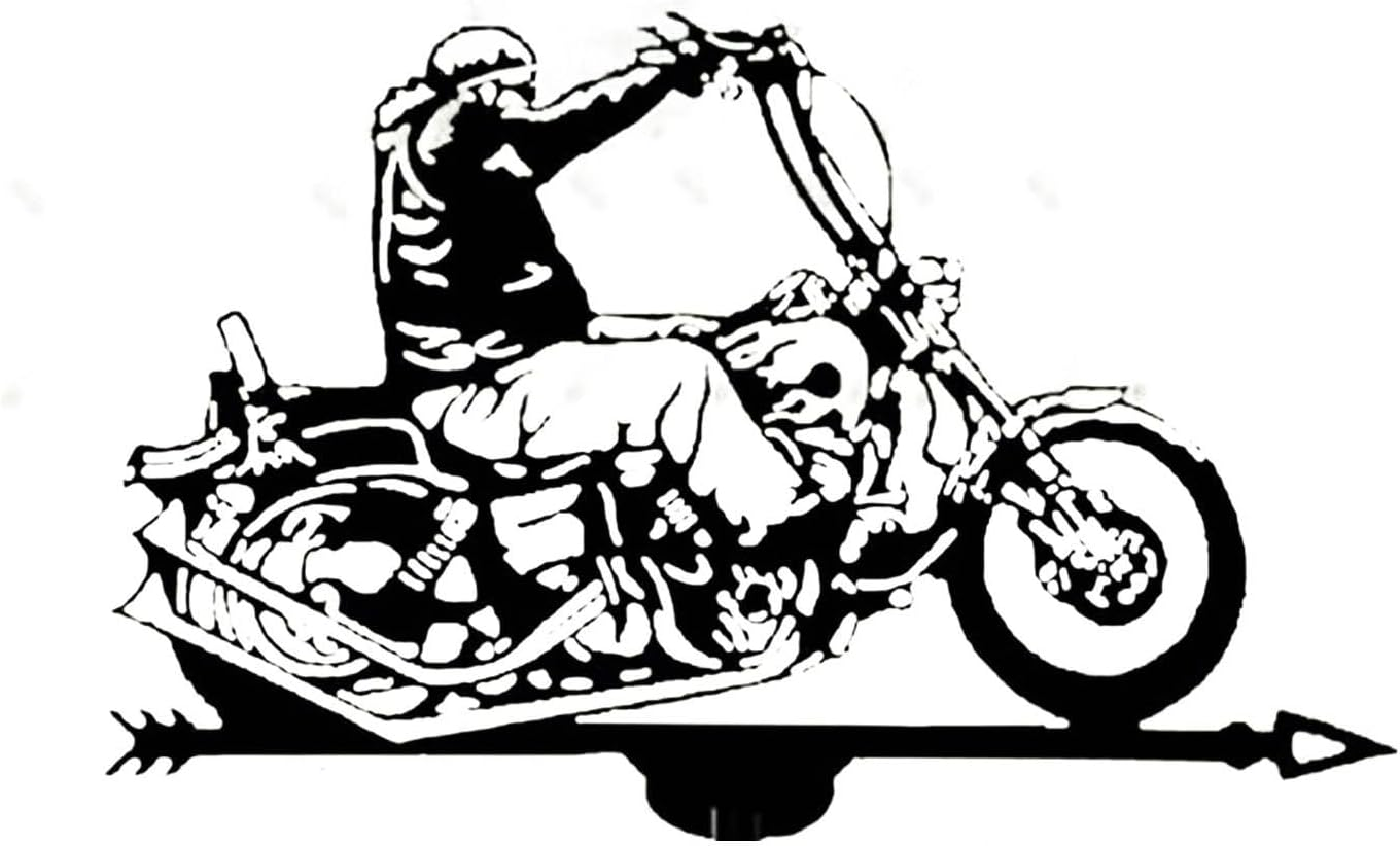 Generic Stainless Steel Motorcycle Weathervane Wind Spinner, Easy to Install, Lightweight, Roof Decoration Accessories, Wind Direction Indicator image number 6