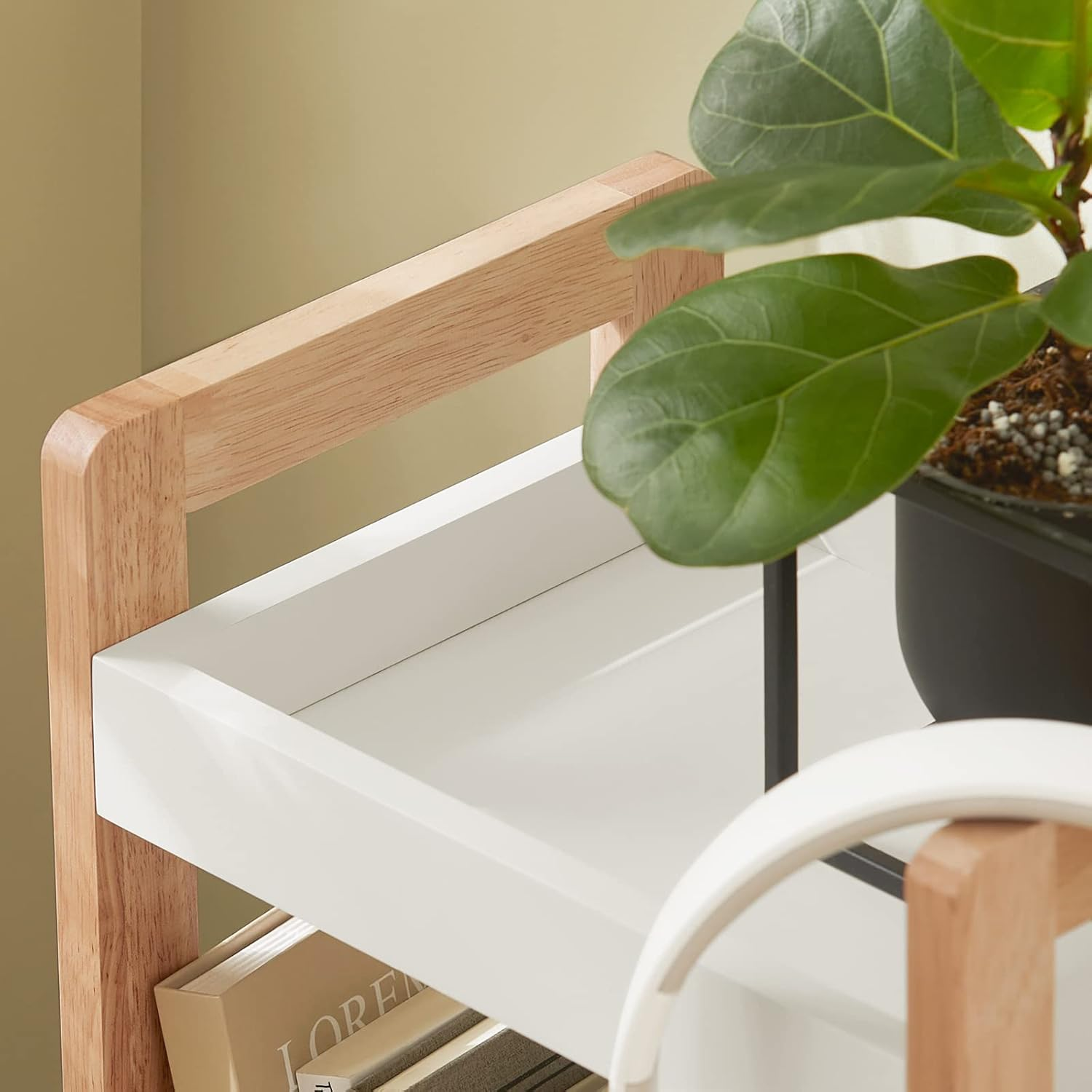 Sobuy 3-Tier Bathroom Shelf, White Storage Shelf, Organizer Shelving Unit, FRG226-WN image number 5