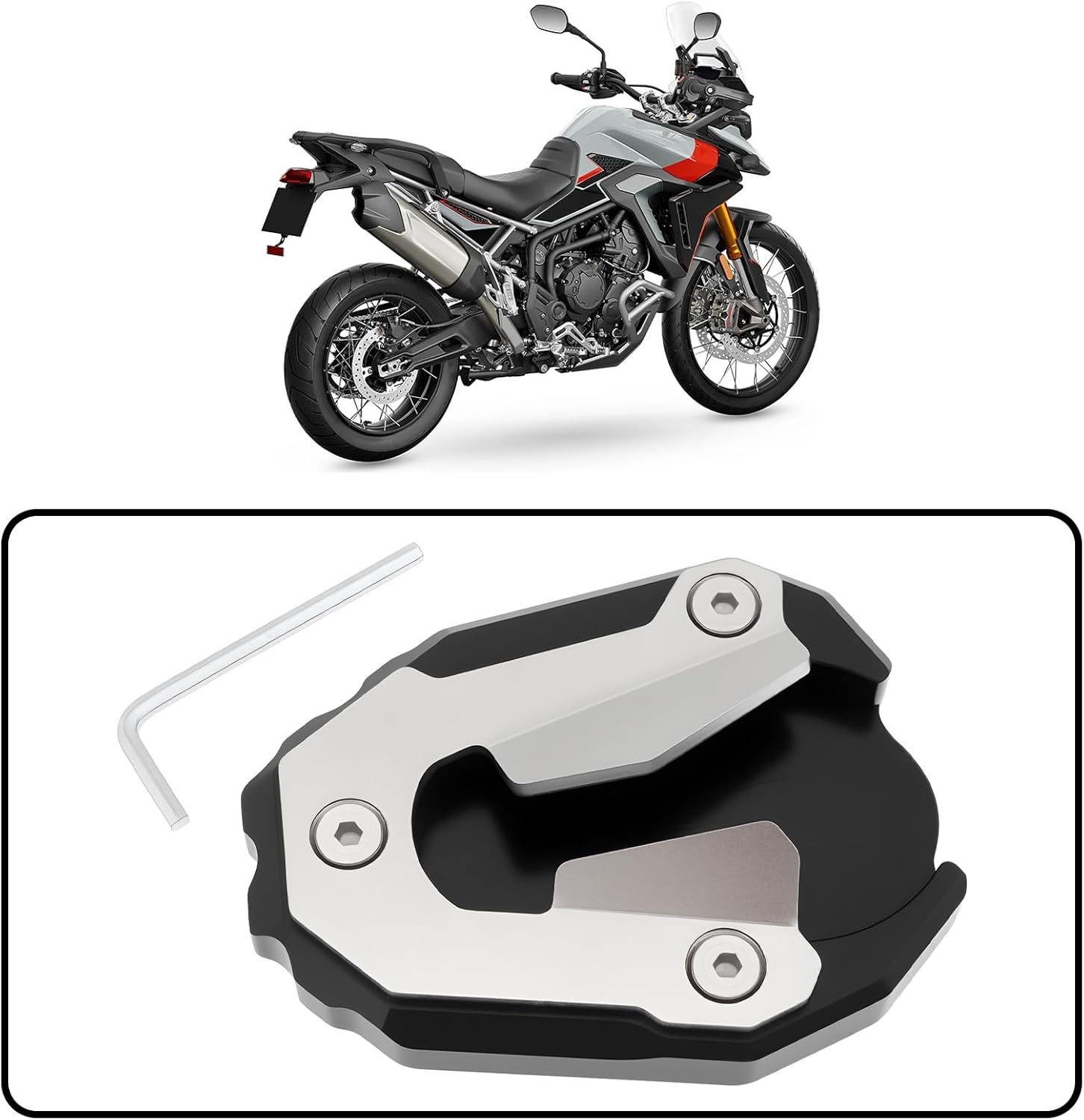 Ecsing Side Stand Enlarge Foot Plate Pad Compatible with Triumph Tiger 900 Rally Pro 2021-2025 image number 1