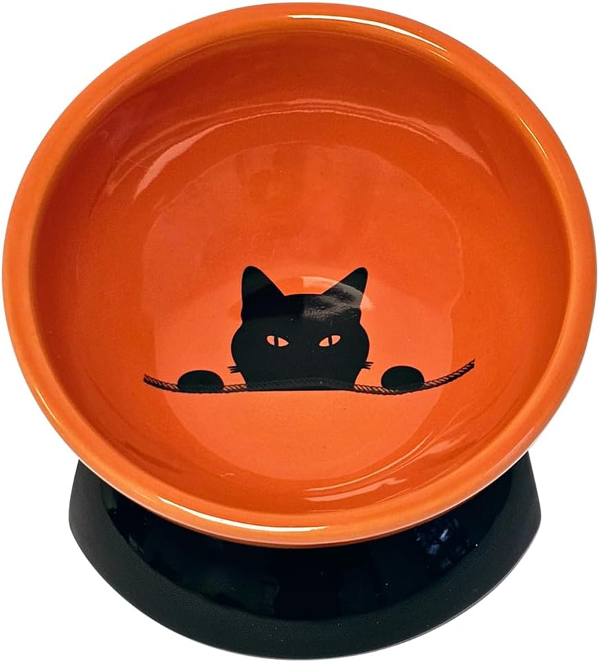 Nobby Wilson Ceramic Bowl Raised Cat Orange/Black Diameter 13.5 X 9 Cm 250 Ml