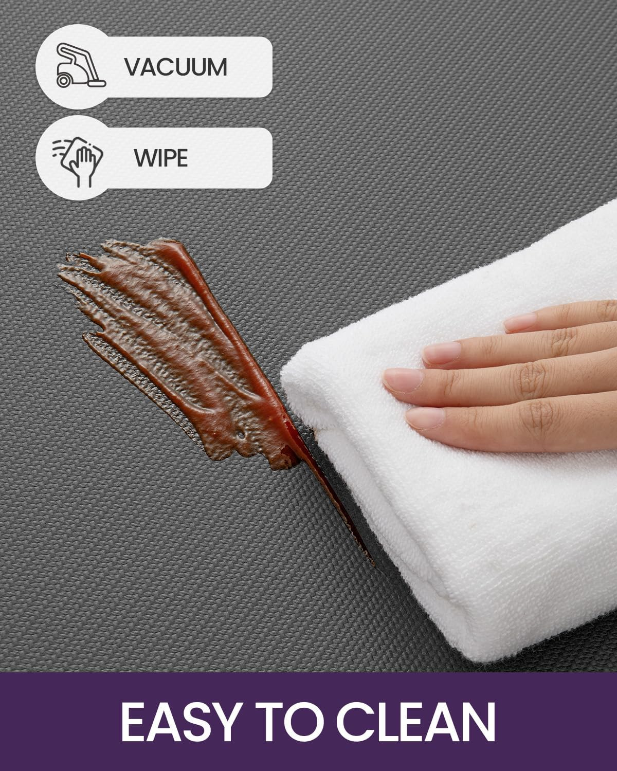 DEXI anti Fatigue Kitchen Mat, Stain Resistant, 1.8Cm Thick, Padded Cushioned Floor Comfort Mats for Home, Garage and Office Standing Desk, 51 X 99Cm, Grey image number 4