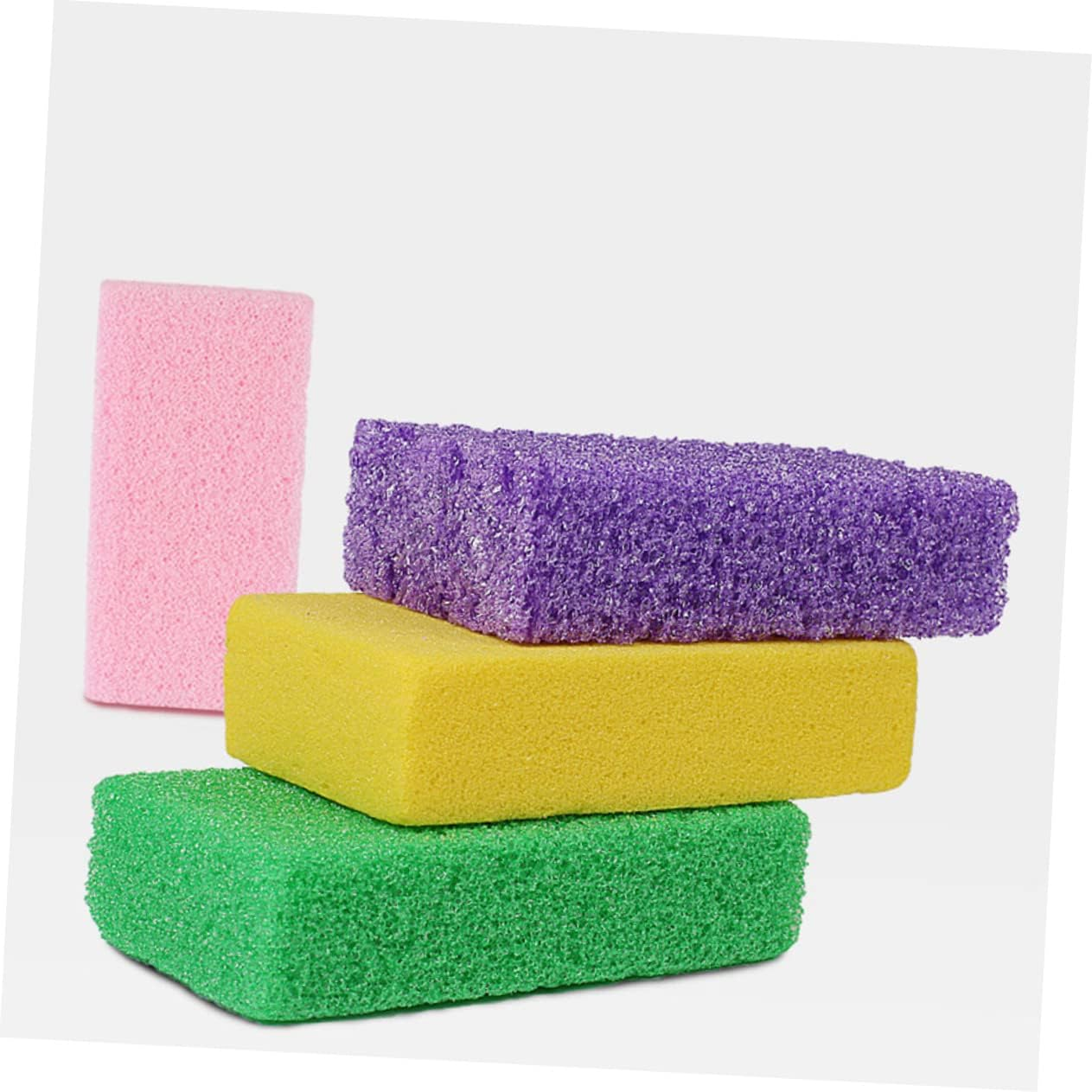 FOYTOKI Pedicure Foot Rasp Set of 4 Handheld Foot File for Dead Skin Exfoliation Safe Callus Remover for Travel and Home Use Assorted Colors (Yellow Pink Green Purple) image number 1