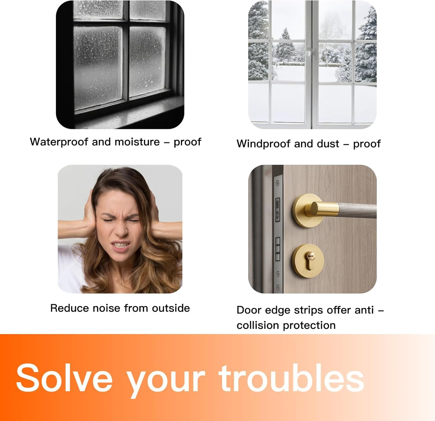 Window and Door Seal Strip 10M, Self Adhesive Weather Stripping, Brown D Profile Rubber Tape for Draft Stopper, Soundproofing and Insulation for Doors and Windows, Suitable for 5-7Mm Gaps image number 1