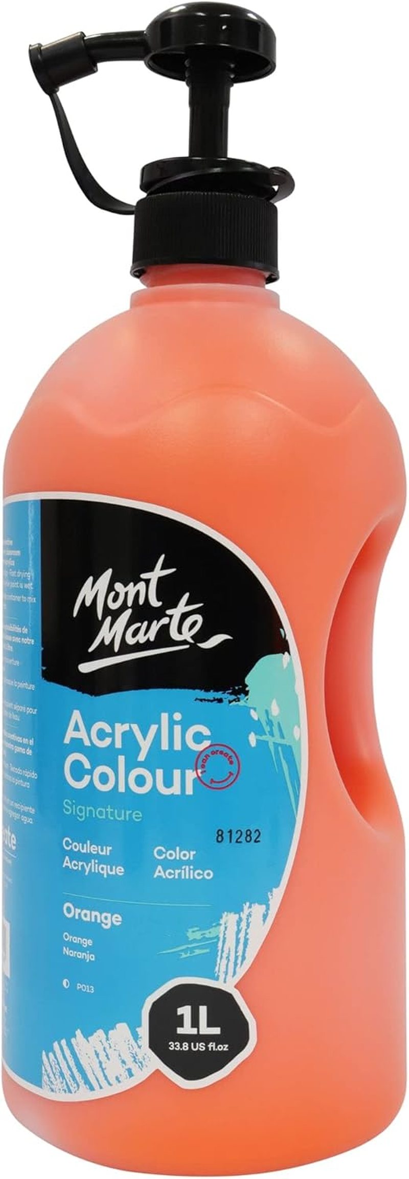 Mont Marte Signature Acrylic Colour with Pump 1 Litre, Orange image number 4