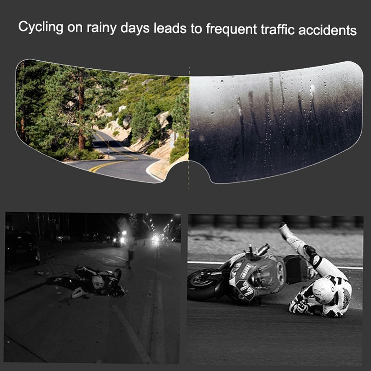 Motorcycle Helmet Waterproof Lens Film, Universal Rain and Fog Protection Film, Transparent Lens Sticker Helmet anti Fog Film Visor Shield image number 3