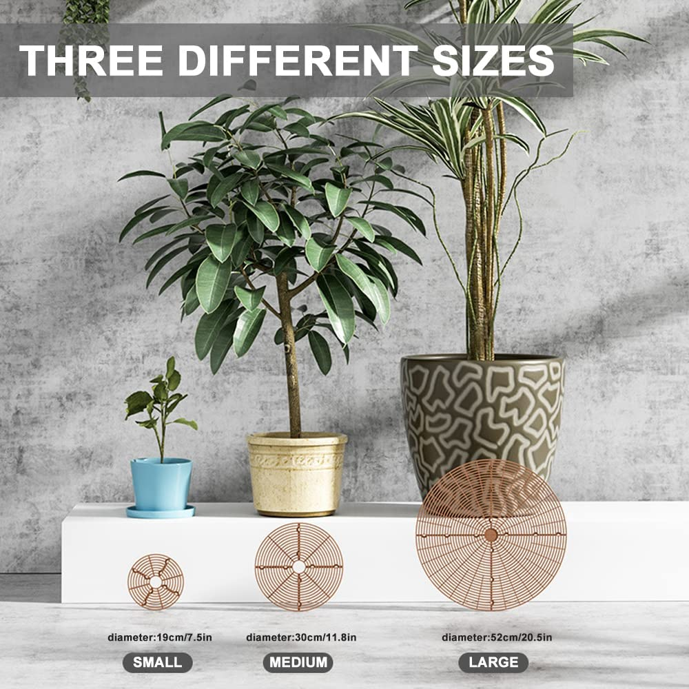 Modixun 2Pack Plant Pot Grid, Cuttable Flower Pot Soil Cover Protectors with Deep Stakes, Dogs, Cats Digging Stopper, Plant Grid Pot Cover, 19Cm/7.5In Diameter