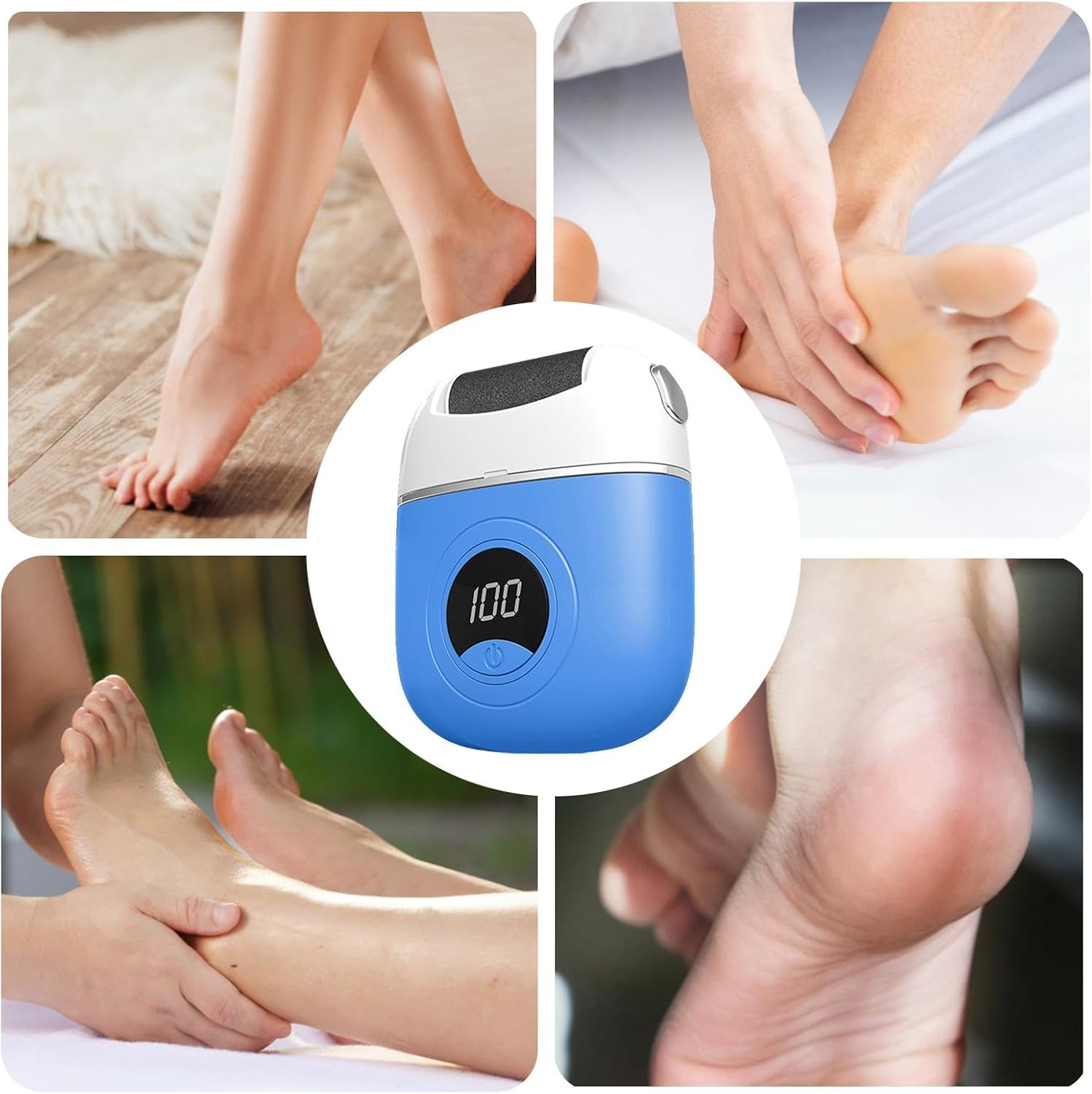 Electric Foot Files, Digital Display Foot Callus Remover, Foot Care Tool with Grinding Head, Callus Remover for Toes and Heels, Three Adjustment Grinding Foot File, Foot Scrubber with Digital Display,