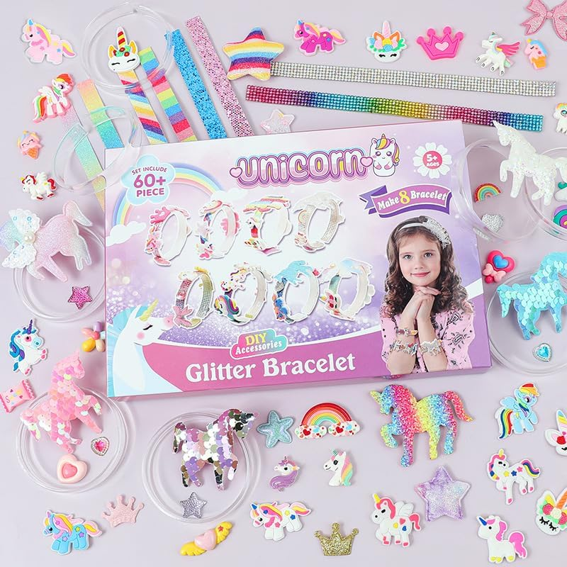 Friendship Bracelet Making Kit - Girls Birthday Present for Ages 5-12 - Art and Craft Kits for Kids, 5-10 Year Old Girls Gifts, Jewellery Making Kit, Party Favors Supplies (Unicorn) - Unicorn image number 2