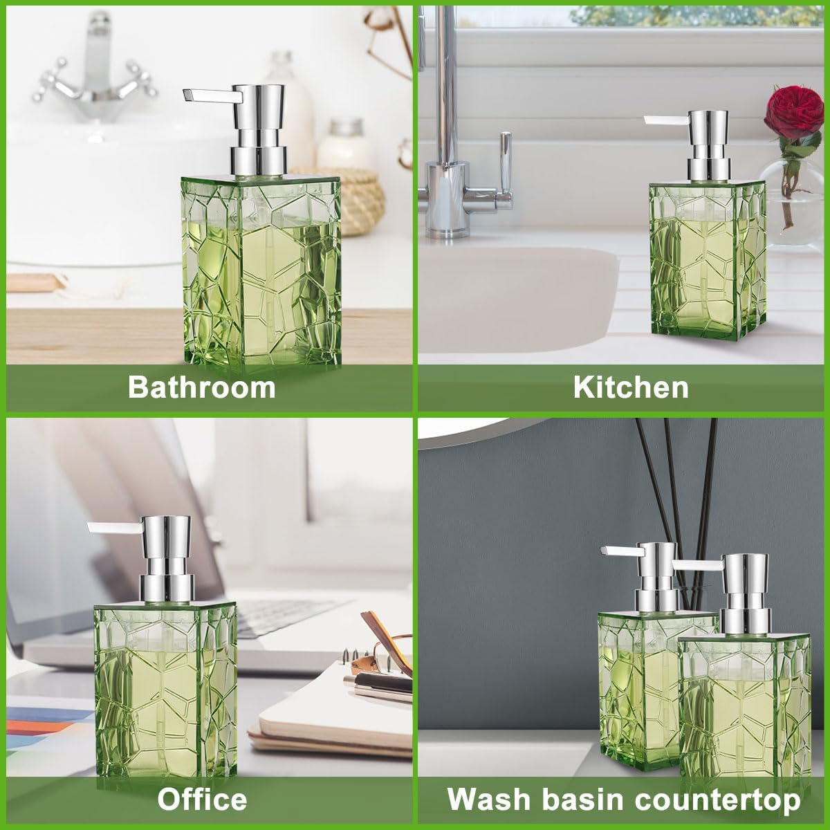 Fulasun Hand Soap Dispenser - 2 Pack, 320Ml/10 Oz Clear Acrylic Liquid Lotion Soap Dispenser with Plastic Pump, Wide Mouth Decorative Soap Dispenser for Kitchen, Bathroom image number 2