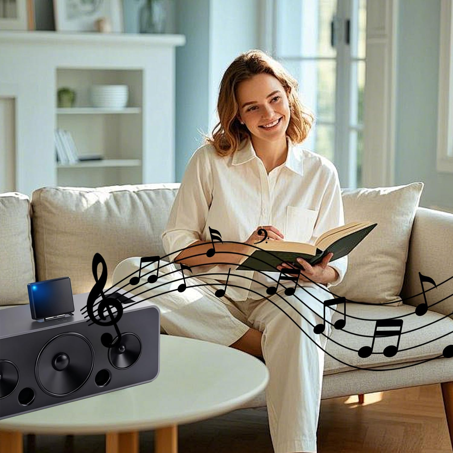 Verazquy 30 Pin Bluetooth 5.1 Adapter Receiver, Wireless Audio Receiver for Ipod Music Docking Station Hi-Fi Stereo Home Speakers Compatible with Bose Sounddock and Other 30 Pin Speakers image number 1