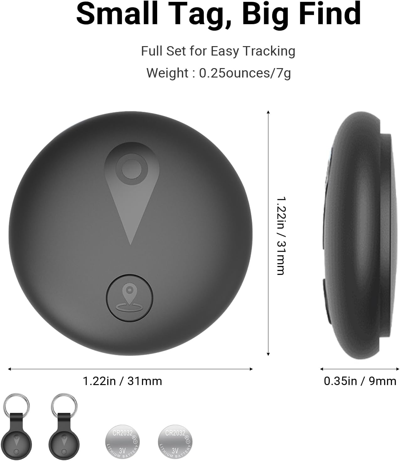 Ixtra New Tracker Tag-2Pack with Holder, Bluetooth Item Finder Work with Apple Find My APP (Ios Only), Easy Battery Replacement, Smart Keys Finder and Item Locator for Keys,Wallet,Pet (2Black) - 2Black image number 6