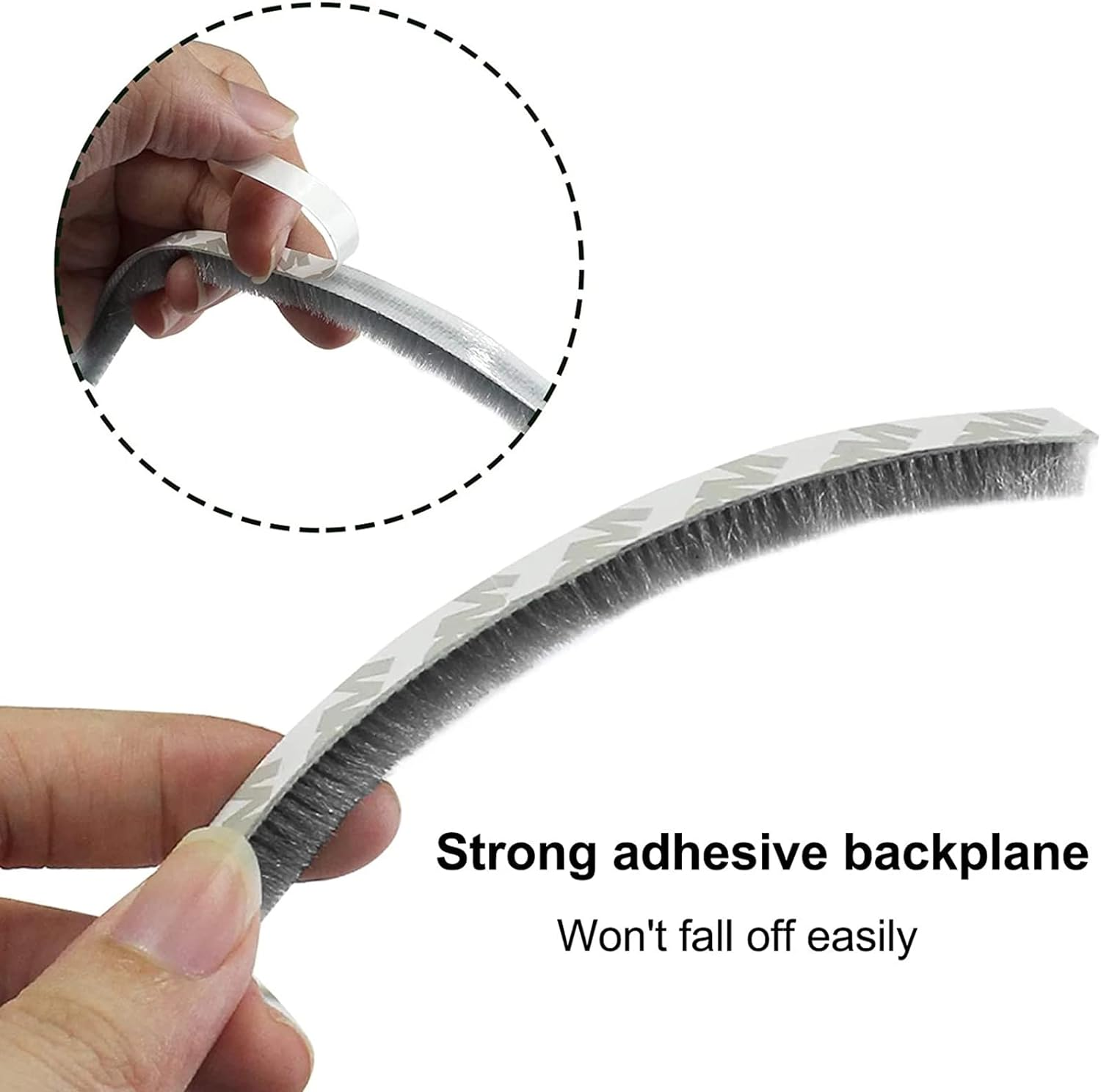 Self Adhesive Weatherstrip, 10M Dustproof Noise Reduction Windproof Window Door Seal Strip, Brush Weatherstrip for Home Classroom Office (White, 9 X 15Mm) image number 5
