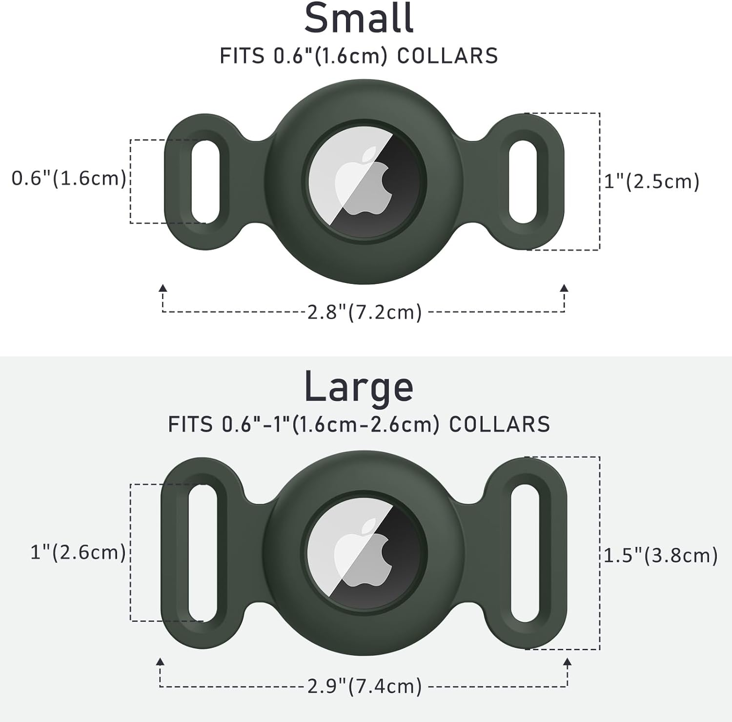 2-Pack Case for Apple Airtag Holder Dog Cat Collar, Silicone Protective Cat Dog Collar Airtag Holder, Pet GPS Tracker Collar Holder image number 4