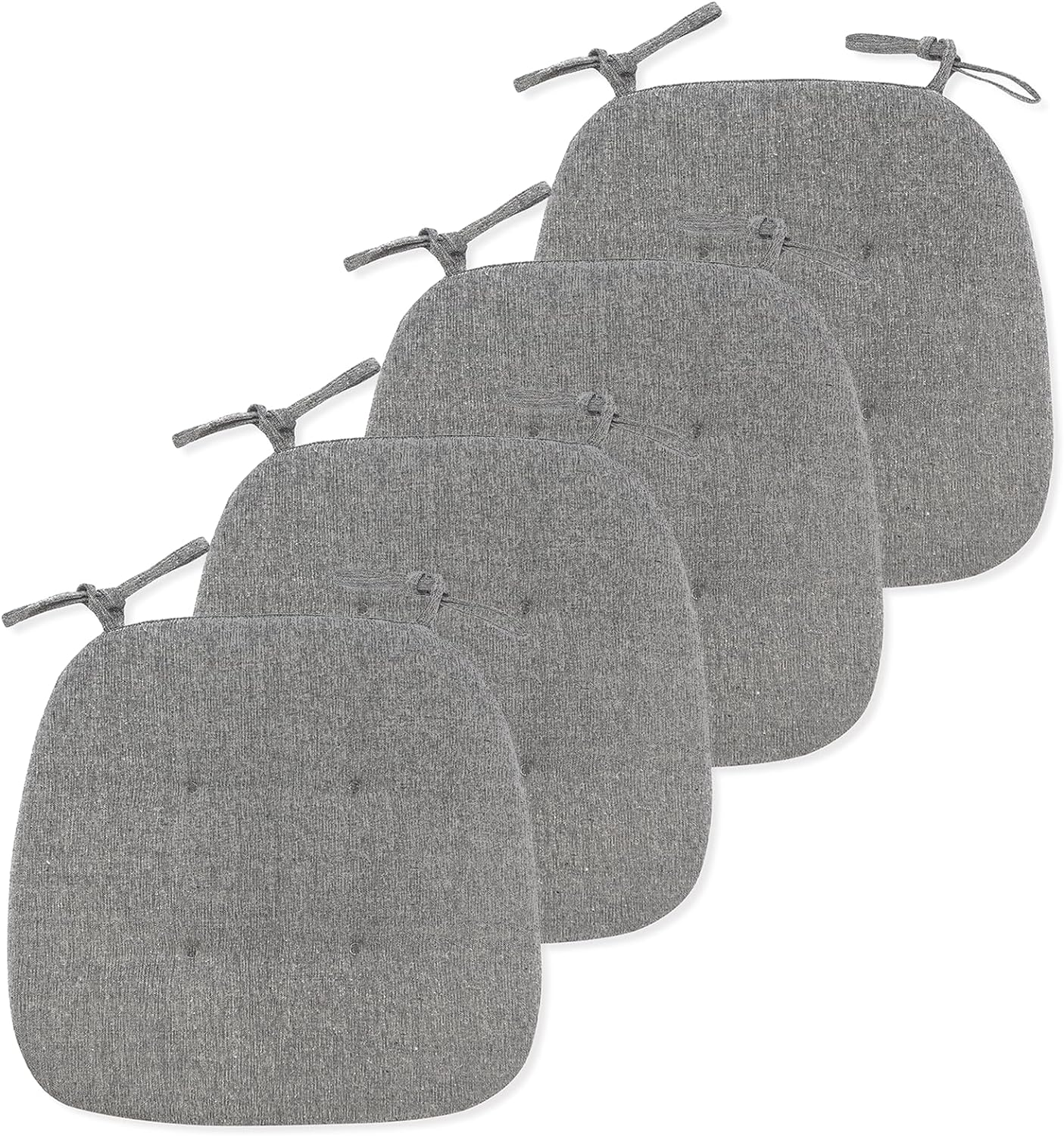 Chair Cushions for Dining Chairs 4 Pack, Dining Kitchen Chair Pads with Ties, Cushion for Dining Room Non Slip, Indoor Dining Chair Cushions Pad 43X41 Cm (Beige)